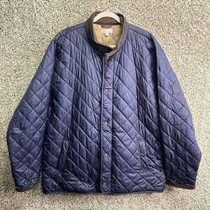 Peter Millar Coat Men’s XXL Suffolk Navy Blue‎ Quilted Zip Up Travel
